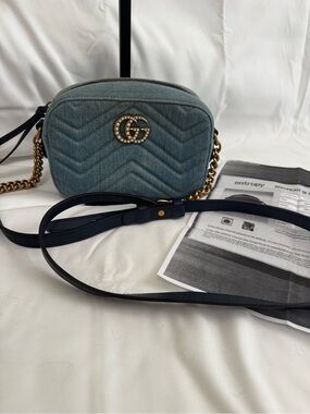 Gucci Light Blue Denim GG Marmont